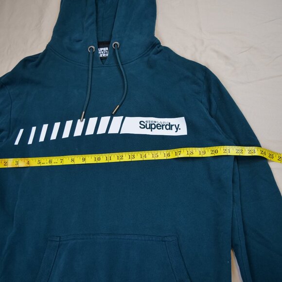 Superdry Green Blue Hoodie Sweatshirt - Picture 3 of 4